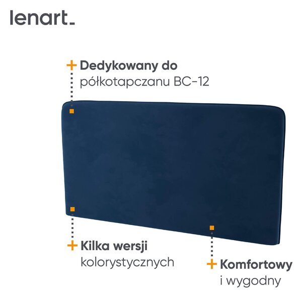 MebleMWM BED CONCEPT BC-17 - zagłówek tapicerowany 160 do BC-12 - granat SOLO 263