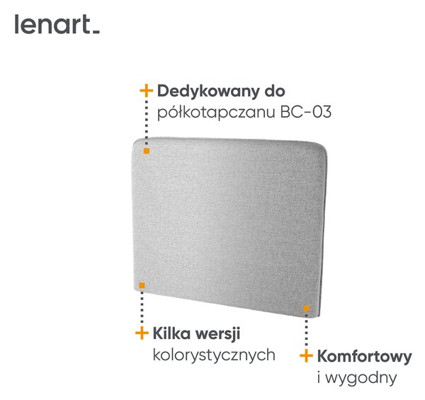 MebleMWM BED CONCEPT BC-31 - zagłówek tapicerowany 90 do BC-03 - szary