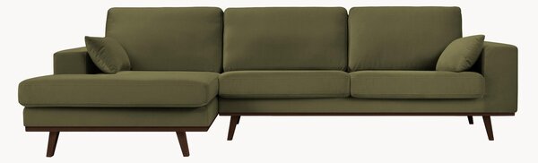Sofa narożna z weluru Hebe (4-osobowa)