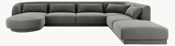 Sofa narożna o wyglądzie aksamitu Tulum (6-osobowa), po prawej