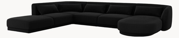 Sofa narożna o wyglądzie aksamitu Tulum (6-osobowa), lewostronna