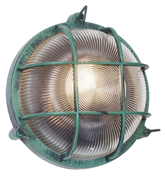 Zewnętrzna lampa ścienna zielona okrągła IP44 - Noutica