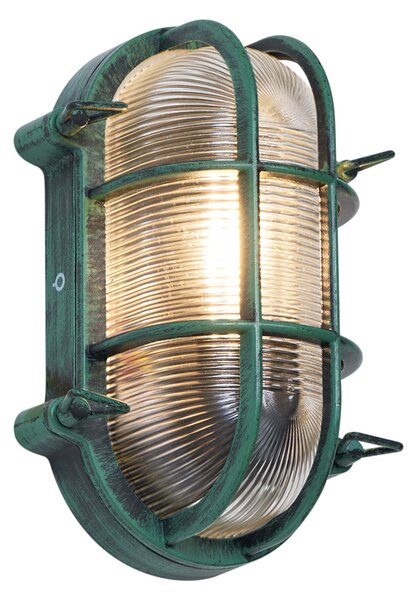 Zewnętrzna lampa ścienna zielona owalna IP44 - Noutica