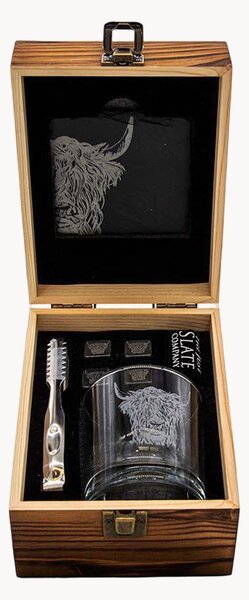 Komplet do whisky Highland Cow, 8 elem