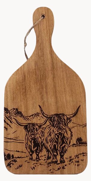 Deska do serwowania z drewna dębowego Highland Cow