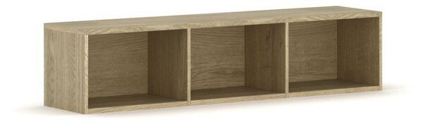 Biblioteka ścienna INTEGRO, 465 x 1750 x 400 mm, 3 półki, dąb naturalny
