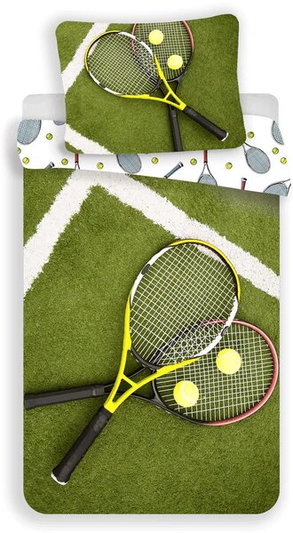 Bawełniana pościel TENIS zielona Rozmiar pościeli: 70 x 90 cm | 140 x 200 cm