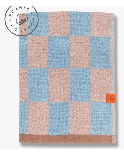Niebiesko-różowy ręcznik kąpielowy z bawełny organicznej 70x133 cm Retro – Mette Ditmer Denmark