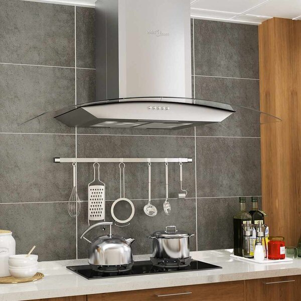 Okap kuchenny LED, ścienny, stal nierdzewna, 90 cm, 756 m³/h