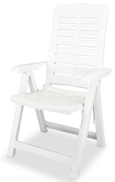 Rozkładane krzesło ogrodowe, plastik, białe