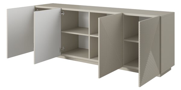 Komoda Asha 200 cm czterodrzwiowa na cokole - kaszmir