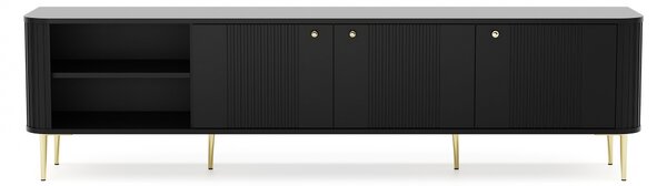 Szafka RTV Vesper 3D 187 cm - czarny / złote nogi