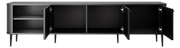Szafka RTV Vesper 3D 187 cm - czarny / czarne nogi