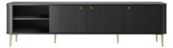 Szafka RTV Vesper 3D 187 cm - czarny / złote nogi
