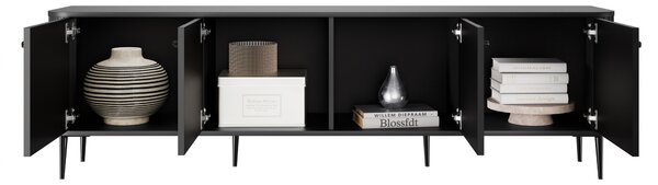 Szafka RTV Vesper 4D 187 cm - czarny / czarne nogi