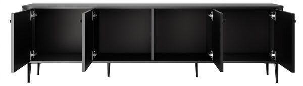 Szafka RTV Vesper 4D 187 cm - czarny / czarne nogi