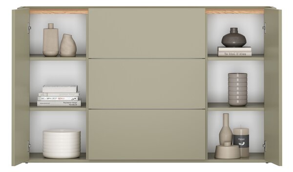 Komoda Elivo 150 cm z szufladami - eukaliptus / dąb baltic dune