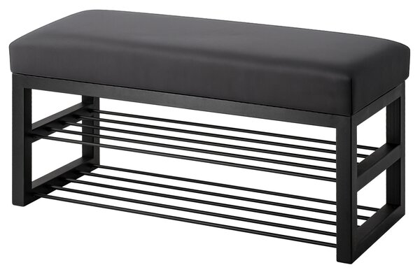 Ławka Tapicerowana do przedpokoju Industrialna DOUBLE SHELF