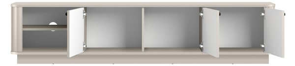 Szafka RTV Vesper 3D 187 cm na cokole - kaszmir / czarne uchwyty