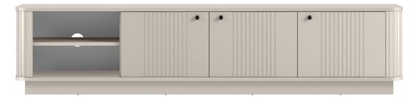 Szafka RTV Vesper 3D 187 cm na cokole - kaszmir / czarne uchwyty