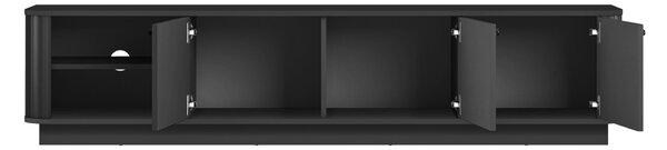 Szafka RTV Vesper 3D 187 cm na cokole - czarny / czarne uchwyty