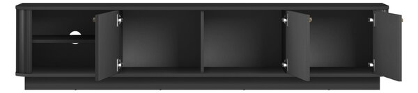 Szafka RTV Vesper 3D 187 cm na cokole - czarny / złote uchwyty