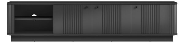 Szafka RTV Vesper 3D 187 cm na cokole - czarny / czarne uchwyty