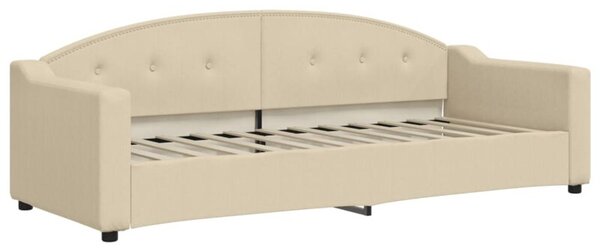 Sofa z funkcją spania, kremowa, 80x200 cm, obita tkaniną