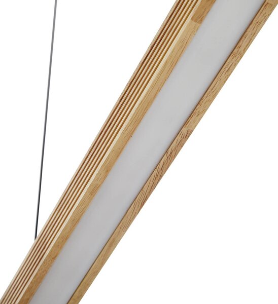 Lampa wisząca Emara Lucande, możliwość ściemniania, jasne drewno, salon / jadalnia, drewno, design