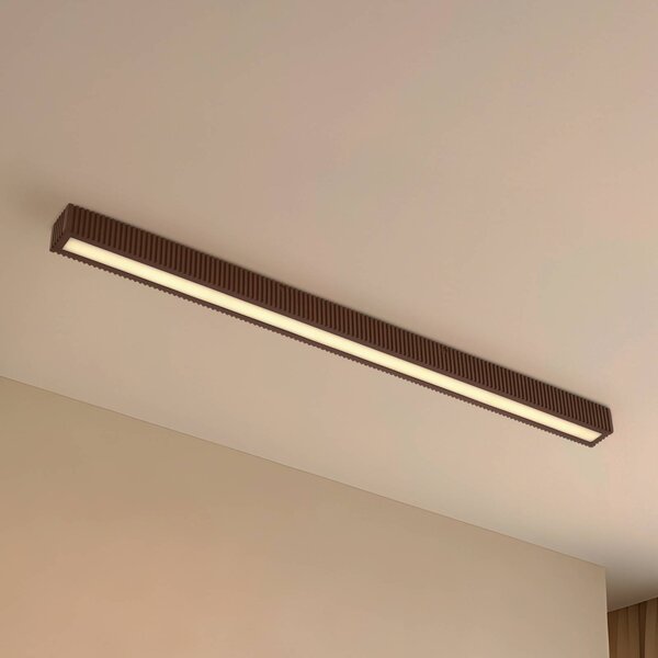 Lampa sufitowa Emara Lucande, możliwość ściemniania, ciemne drewno, salon / jadalnia, drewno, design