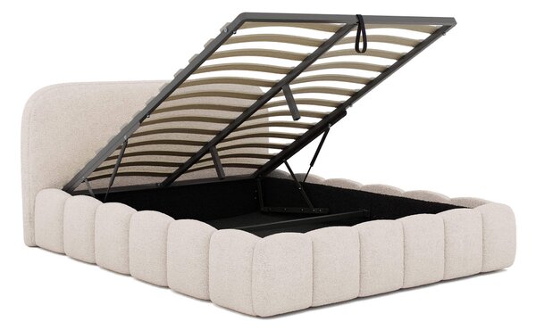 MebleMWM Łóżko tapicerowane z pojemnikiem SFG0230 | 140x200 | Boucle | Beż #3