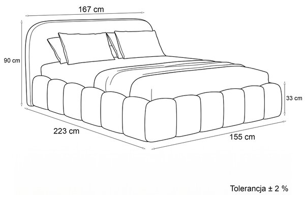 MebleMWM Łóżko tapicerowane z pojemnikiem SFG0230 | 140x200 | Szenil | Beż #8