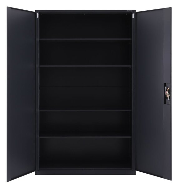 Metalowa szafa zamykana na klucz do biura 185x115 cm Essen: antracytowa