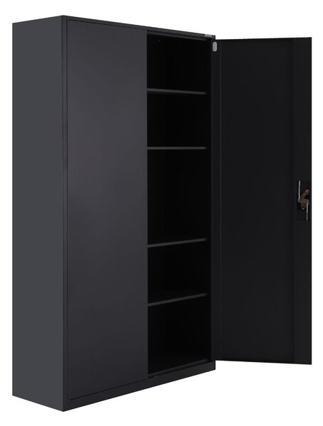 Metalowa szafa zamykana na klucz do biura 185x115 cm Essen: antracytowa
