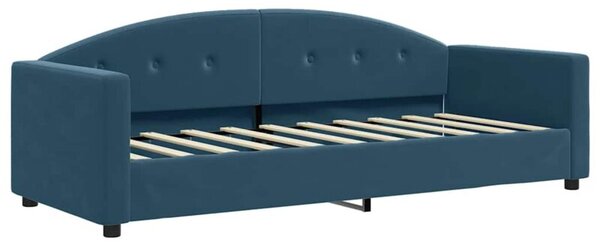 Sofa z funkcją spania, niebieska, 80x200 cm, obita aksamitem
