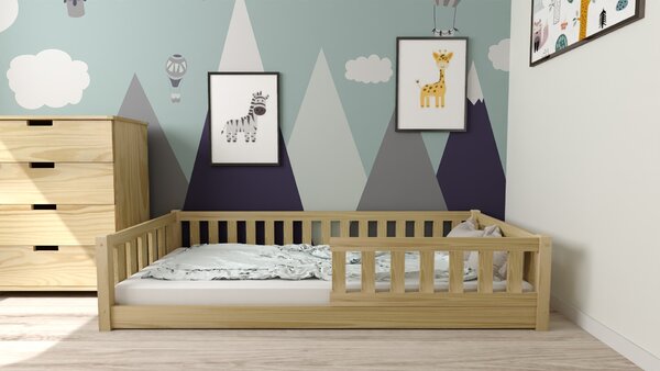 Dziecięce łóżko Montessori PINELO 90 x 200 cm, sosna Stelaż: Bez stelaża, Materac: Bez materaca