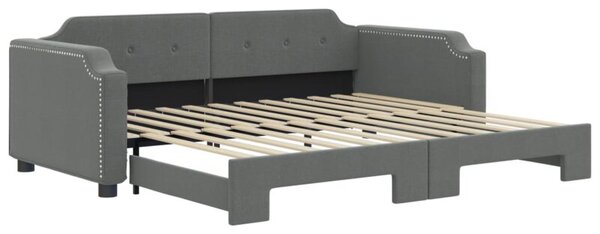 Sofa rozsuwana, ciemnoszara, 100x200 cm, tkanina