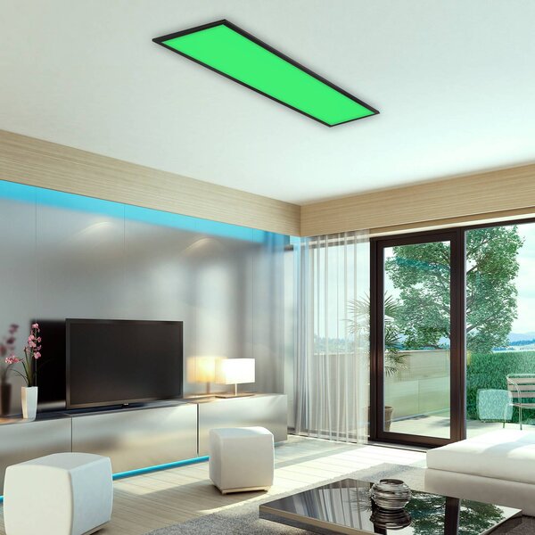 Briloner Panel LED Colour, możliwość ściemniania, czarny, salon / jadalnia, tworzywo sztuczne, nowoczesny