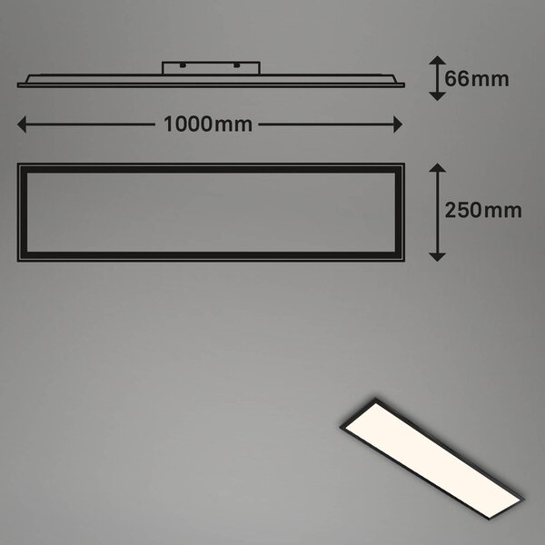 Briloner Panel LED Colour, możliwość ściemniania, czarny, salon / jadalnia, tworzywo sztuczne, nowoczesny