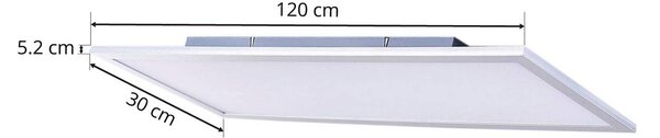Panel LED Livel Lindby, możliwość ściemniania, aluminiowy / szary / cynkowy, kuchnia, tworzywo sztuczne, nowoczesny