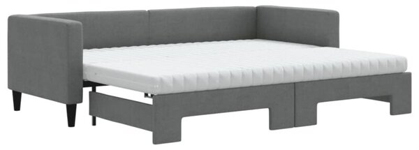 Sofa rozsuwana z materacami, ciemnoszara, 80x200 cm, tkanina