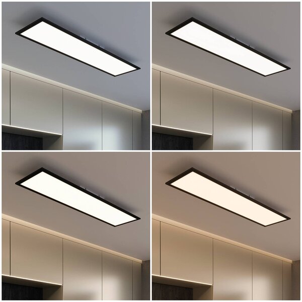 Briloner Panel LED Piatto CCT, możliwość ściemniania, czarny, salon / jadalnia, metal, nowoczesny