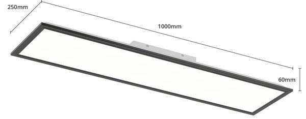 Briloner Panel LED Piatto CCT, możliwość ściemniania, czarny, salon / jadalnia, metal, nowoczesny