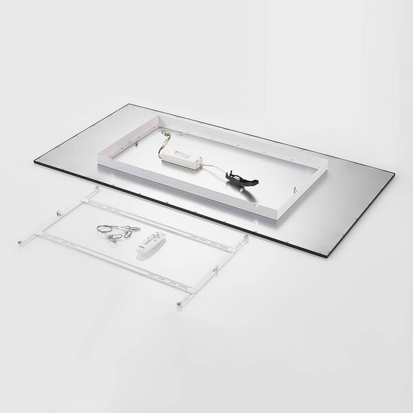 Panel LED Nelios Lindby, możliwość ściemniania, czarny, kuchnia, aluminium, nowoczesny