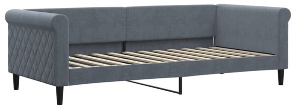 Sofa z funkcją spania, ciemnoszara, 90x200 cm, aksamit