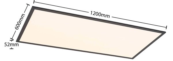 Panel LED Nelios Lindby, możliwość ściemniania, czarny, kuchnia, aluminium, nowoczesny