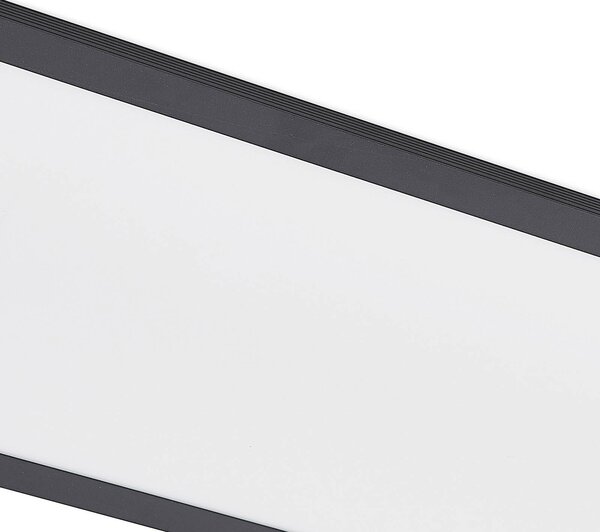 Panel LED Nelios Lindby, czarny, kuchnia, aluminium, nowoczesny