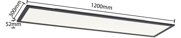 Panel LED Nelios Lindby, czarny, kuchnia, aluminium, nowoczesny