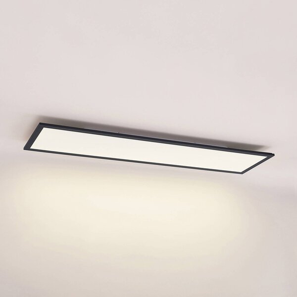 Panel LED Nelios Lindby, czarny, kuchnia, aluminium, nowoczesny