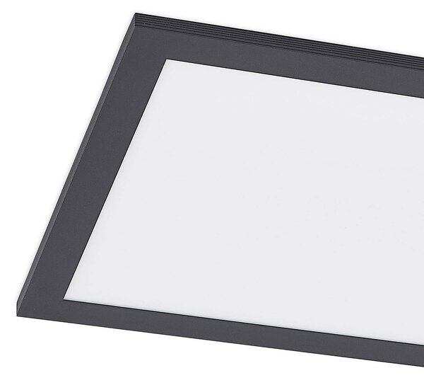 Panel LED Nelios Lindby, czarny, kuchnia, aluminium, nowoczesny